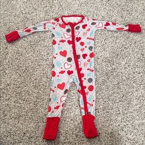 Little Sleepies Red and White Sweet Treats Footie